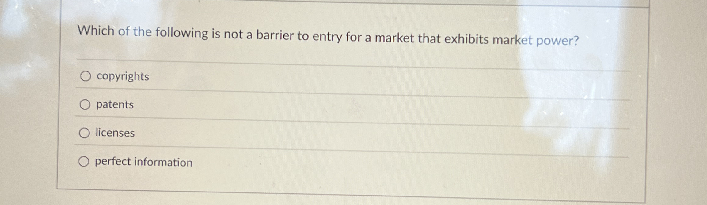 Which of the following is not a barrier to entry