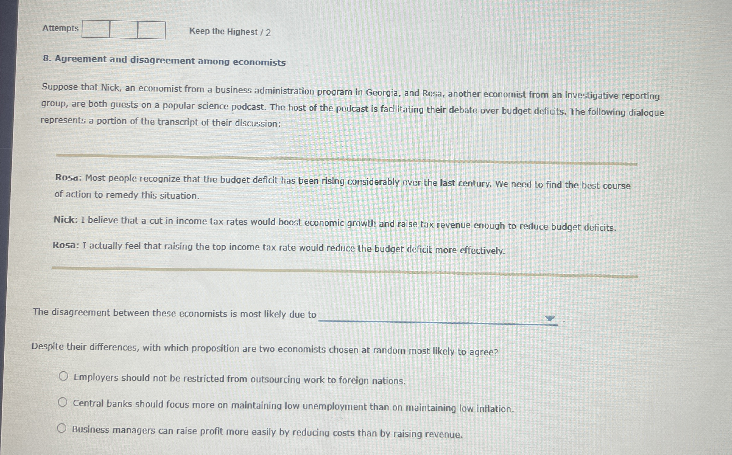 Attempts Keep the Highest / 2 8 . Agreement and