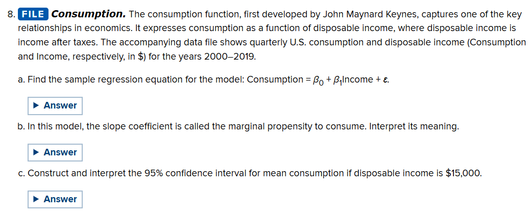 8 . FILE Consumption. The consumption function,