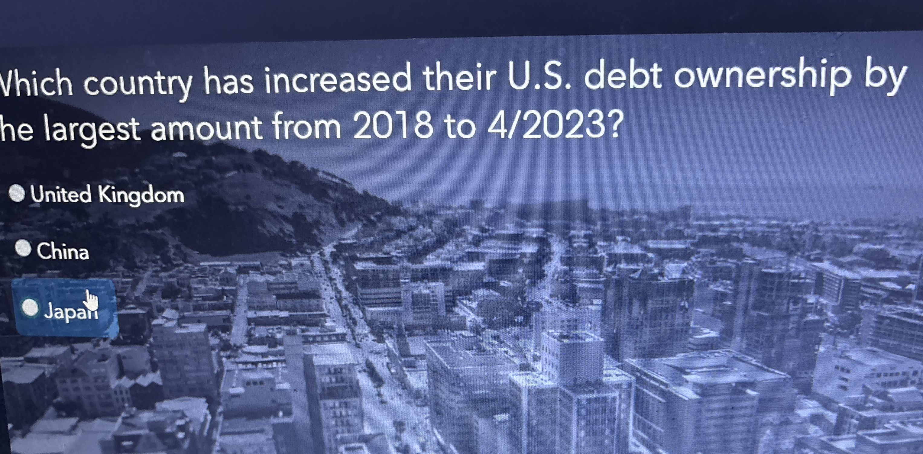 Which country has increased their U . S . debt