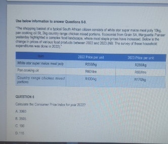 Use bolow informatice to answer Quesfions 8 - 9 .