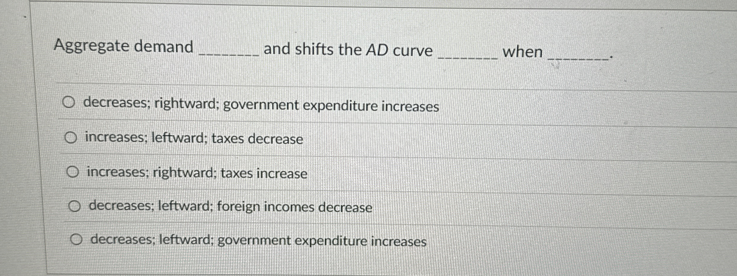 Aggregate demand and shifts the A D curve when