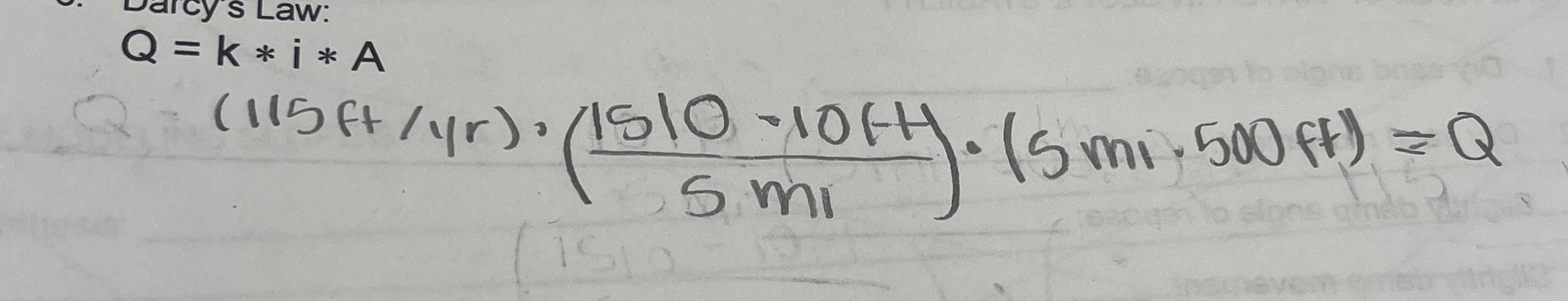 Q = k * * i * * A , ( 1 1 5 f t y r ) * ( 1 5 1 0