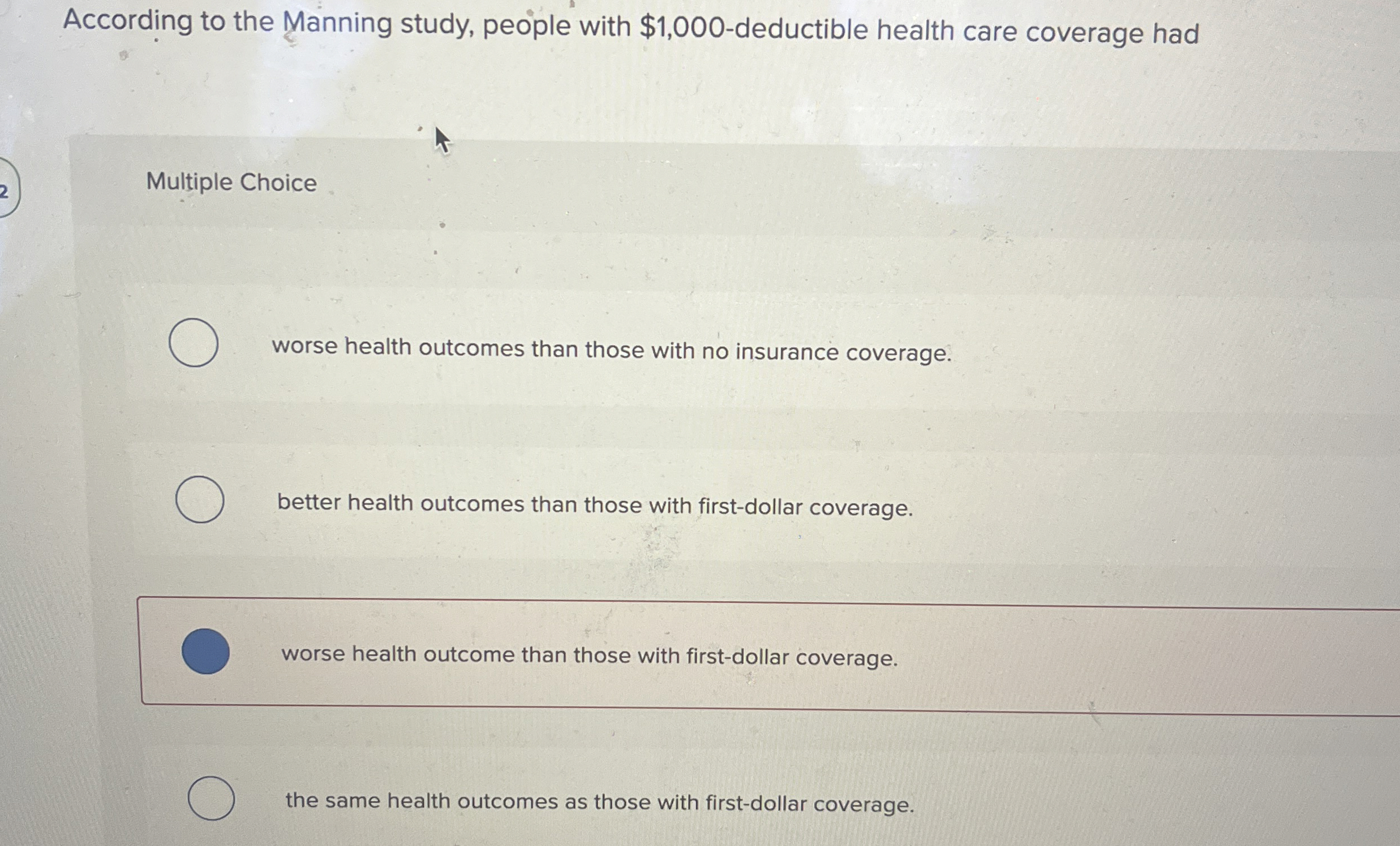 According to the Manning study, people with $ 1 ,