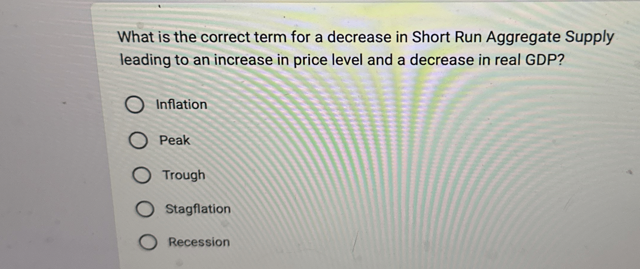 What is the correct term for a decrease in Short