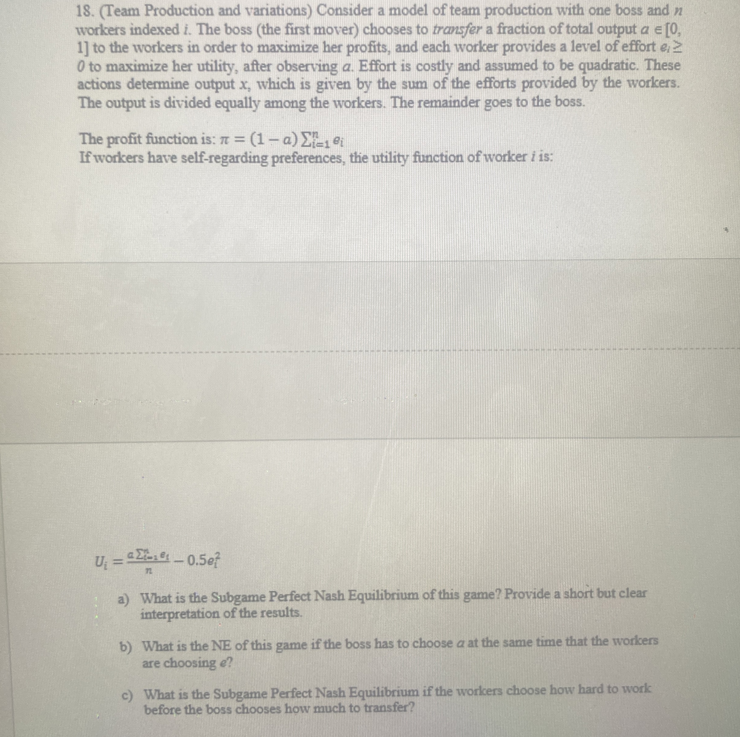 How to solve ( Team Production and ( Team