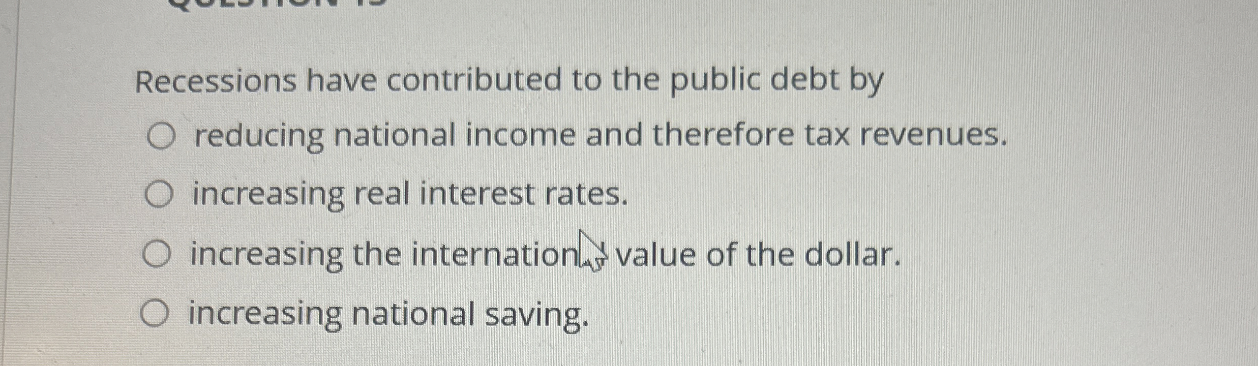 Recessions have contributed to the public debt by