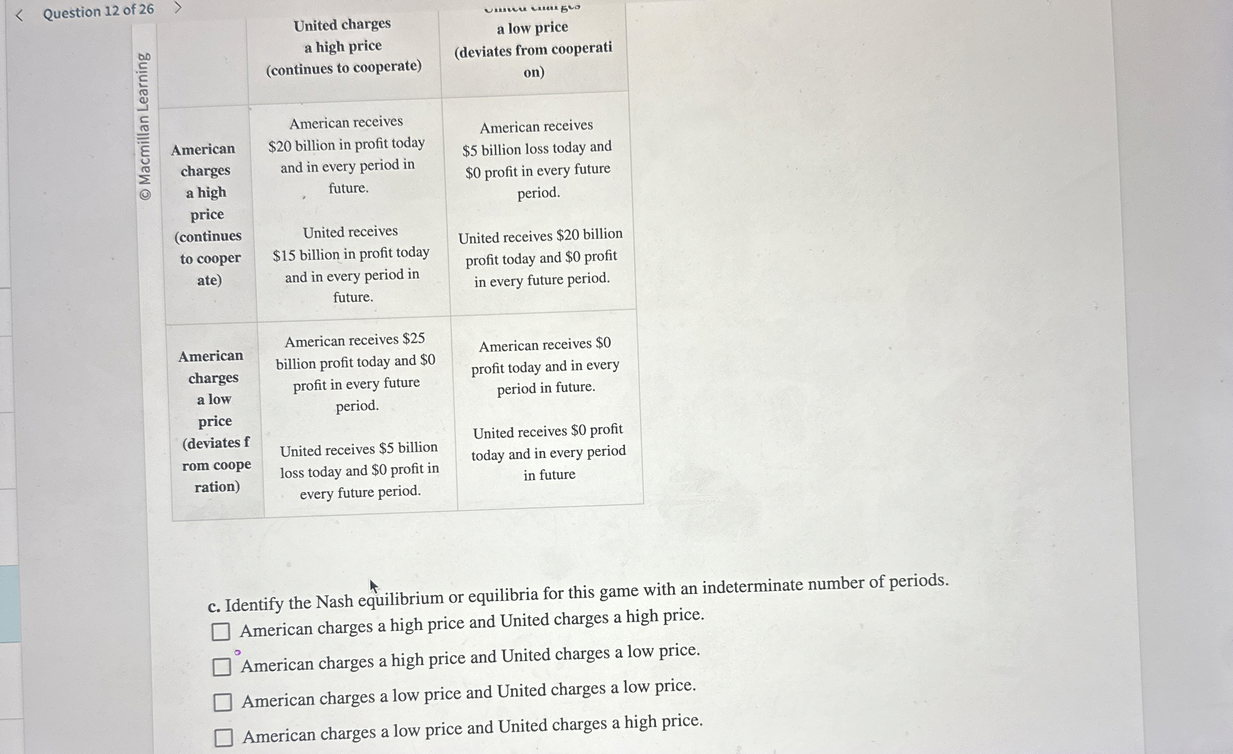 Question 1 2 of 2 6 United charges a low price a