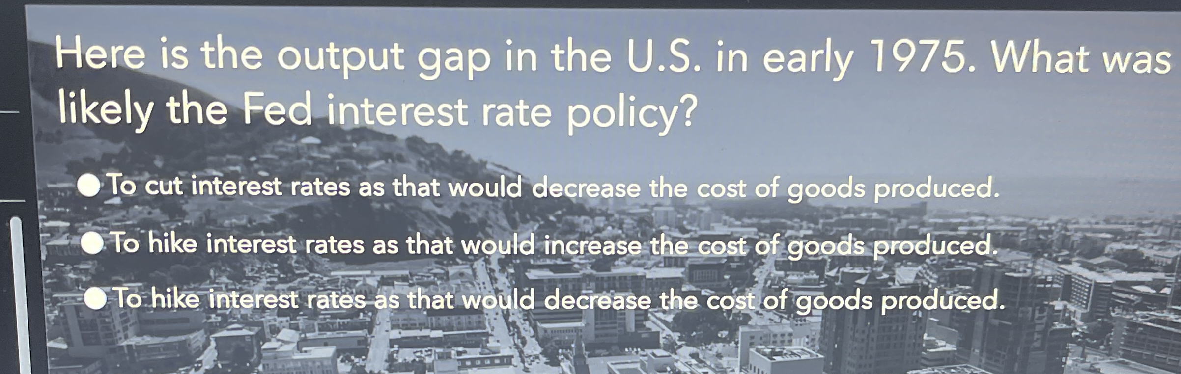 Here is the output gap in the U . S . in early 1