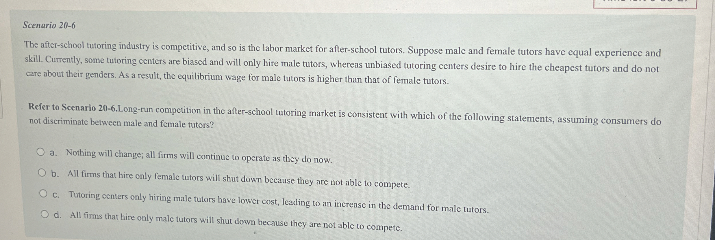 Scenario 2 0 - 6 The after - school tutoring