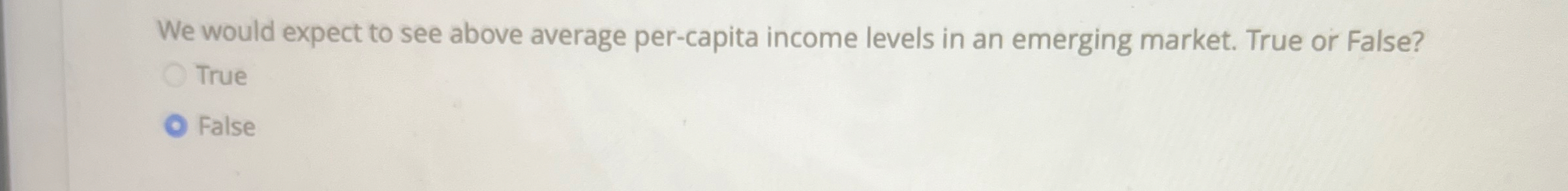 We would expect to see above average per - capita