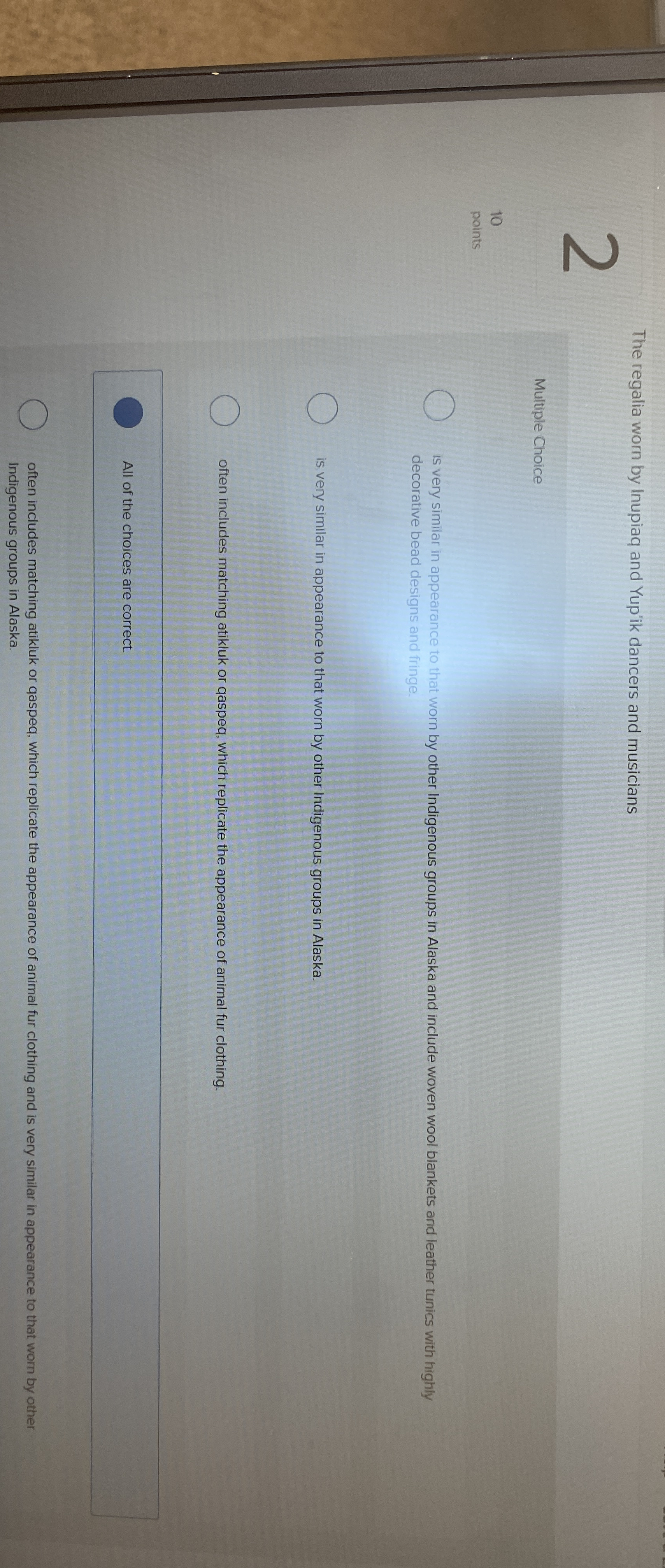 2 The regalia worn by Inupiaq and Yup'ik dancers