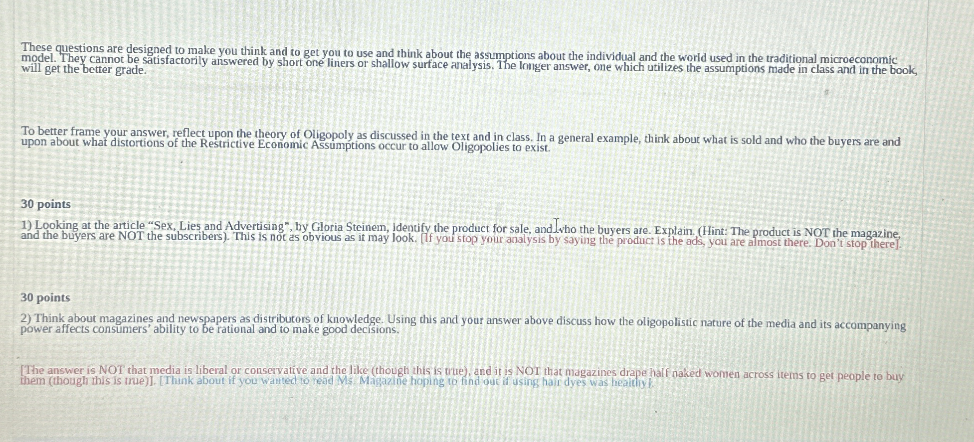 These questions are designed to make you think