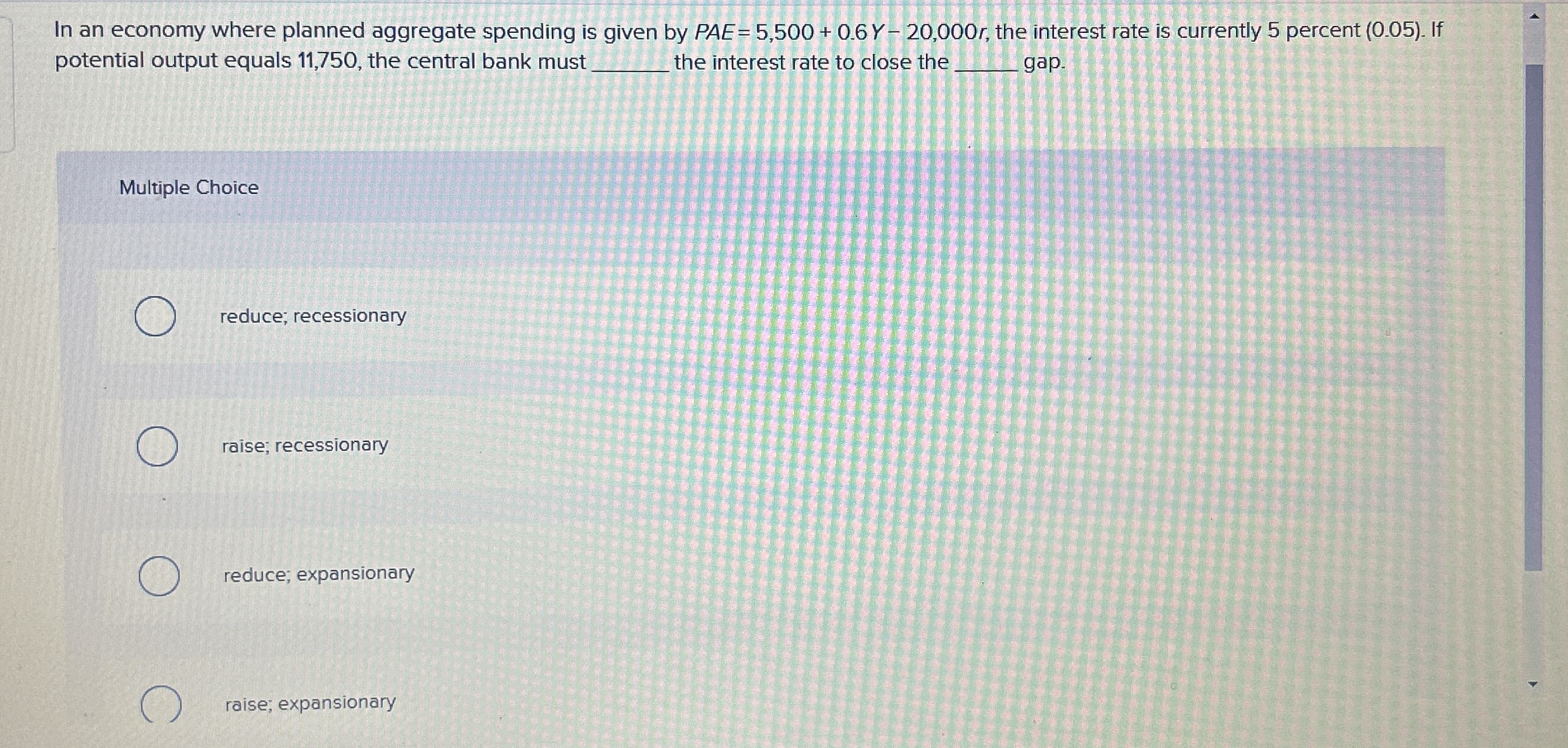 In an economy where planned aggregate spending is