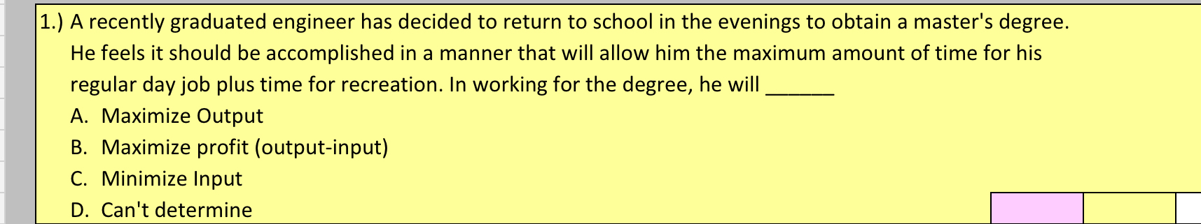 1 . ) A recently graduated engineer has decided