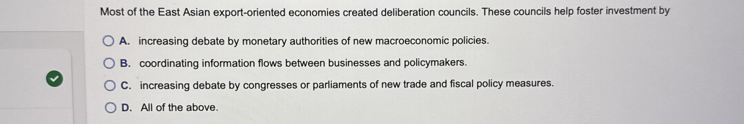 Most of the East Asian export - oriented