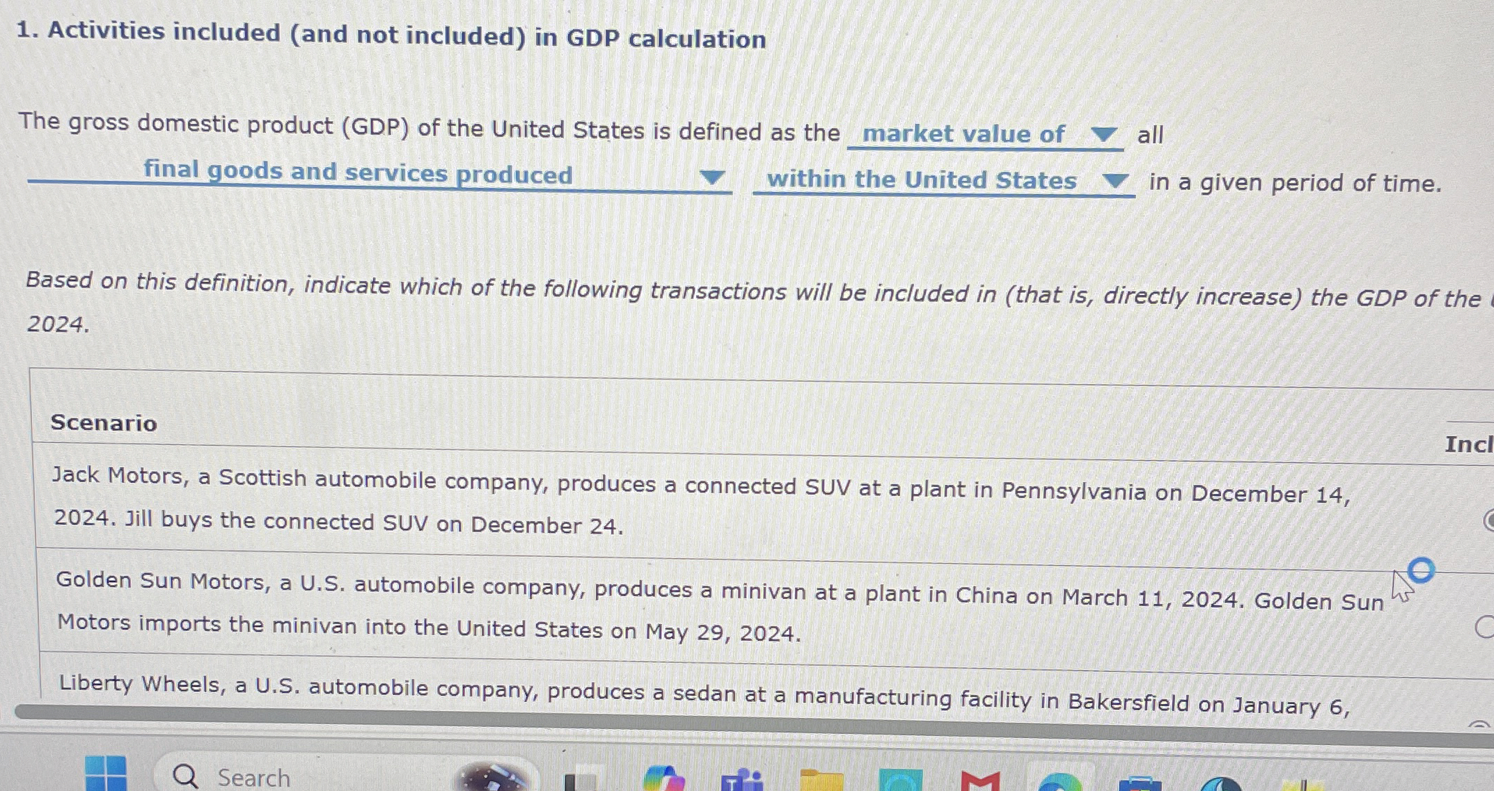 Activities included ( and not included ) in GDP