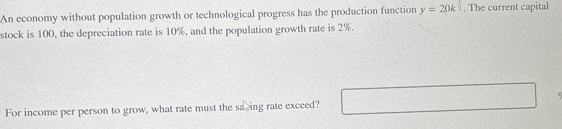 An economy without population growth or