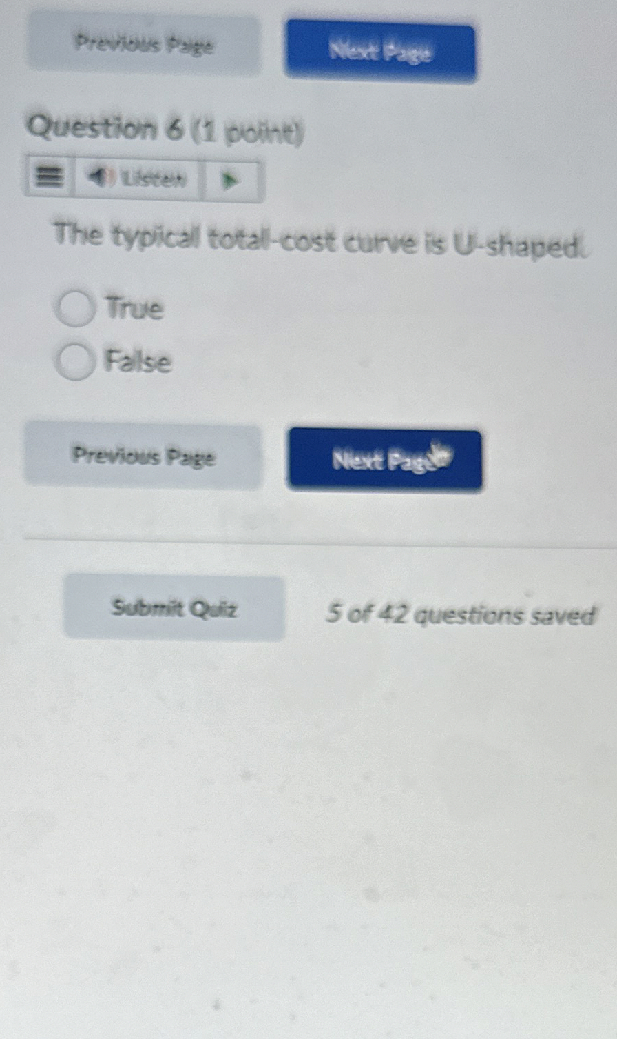 Question 6 ( 1 point ) Liste: The typical total -