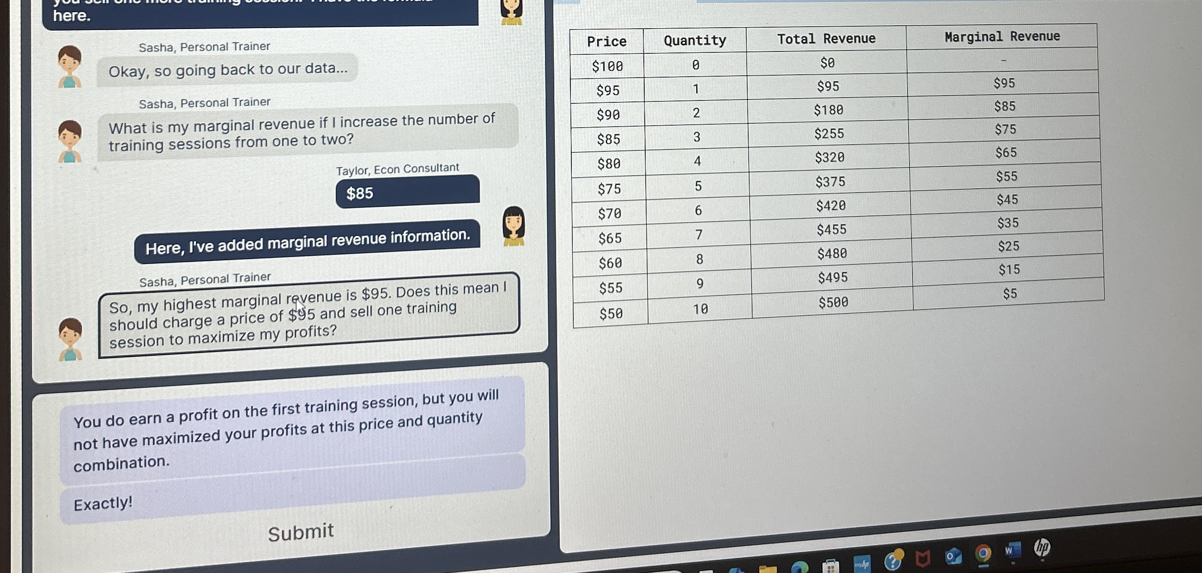 here. Sasha, Personal Trainer Okay, so going back