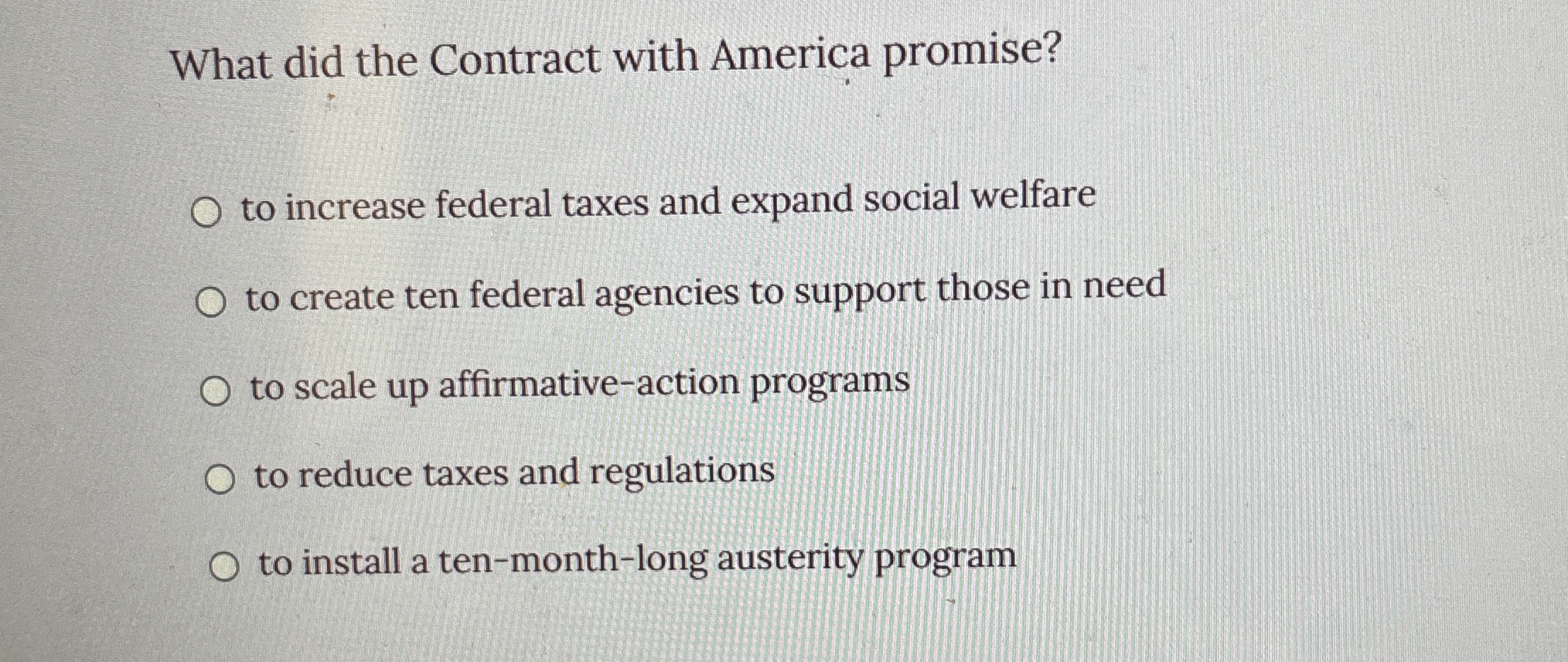 What did the Contract with America promise? to