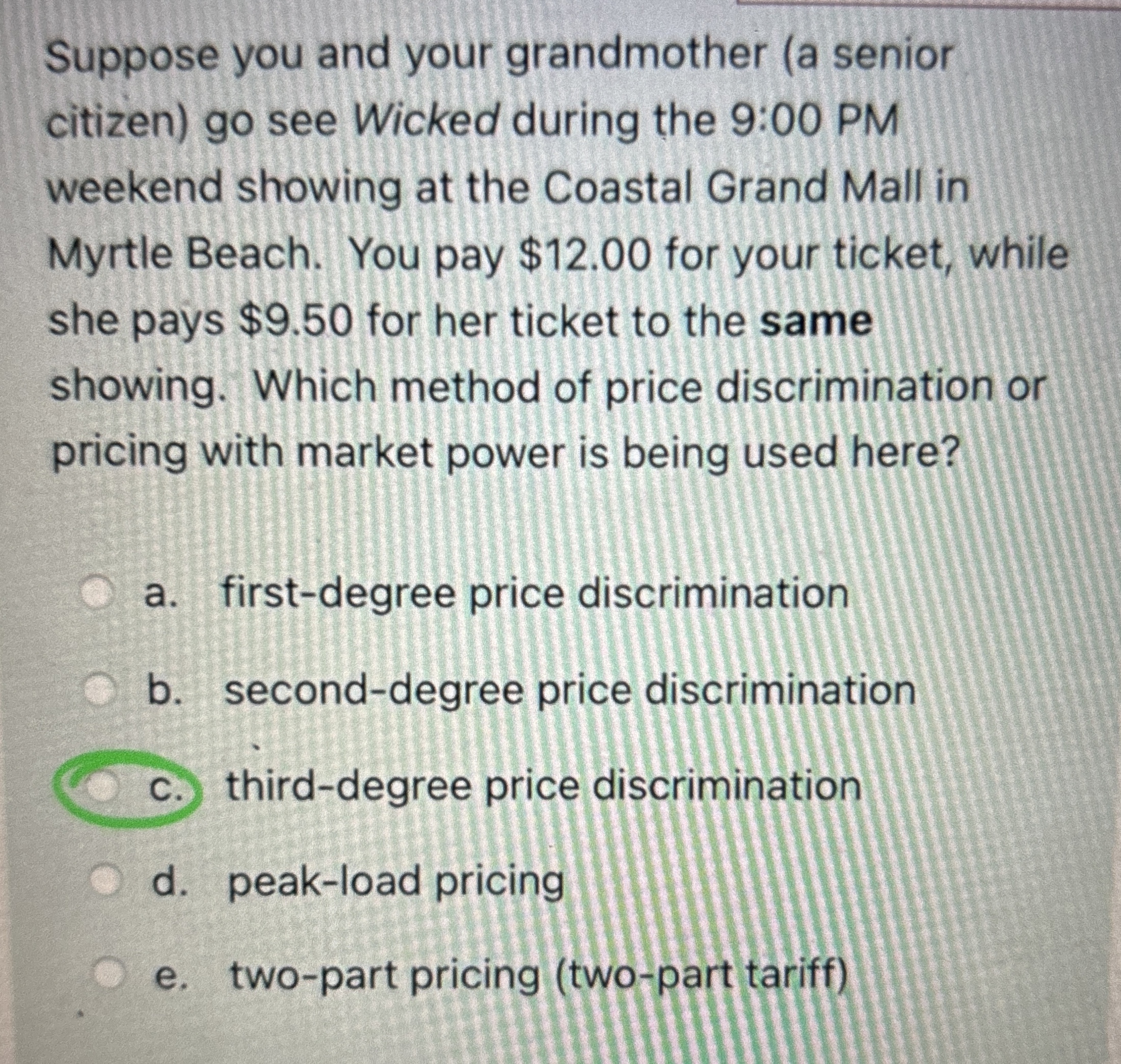 Suppose you and your grandmother ( a senior