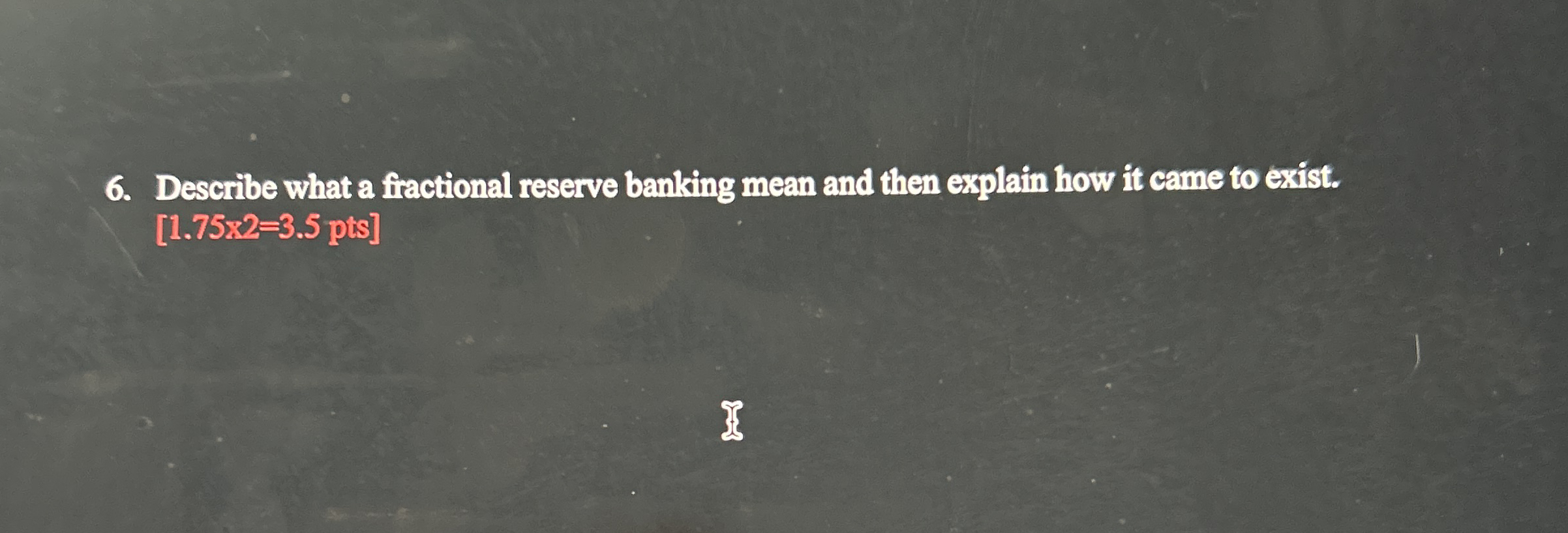 Describe what a fractional reserve banking mean