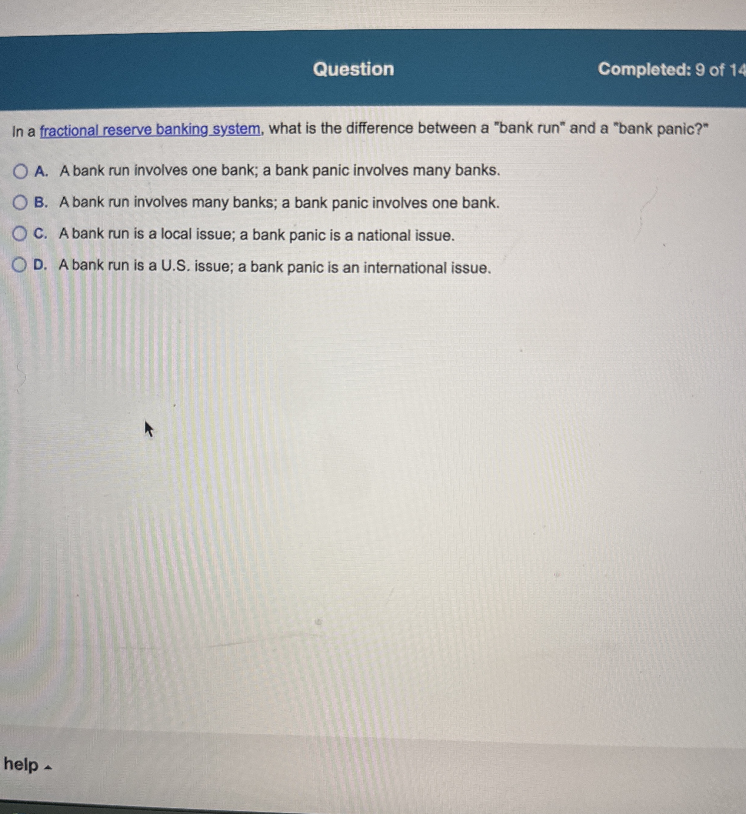 Question Completed: 9 of 1 4 In a fractional