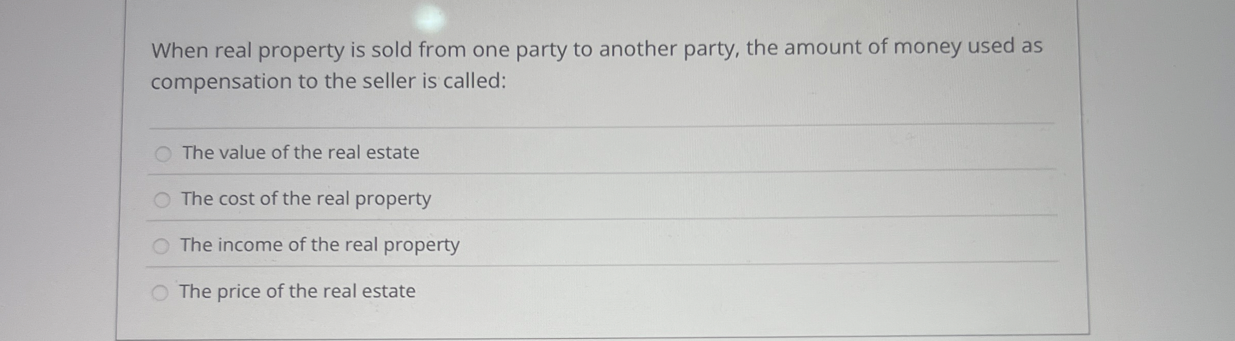 When real property is sold from one party to