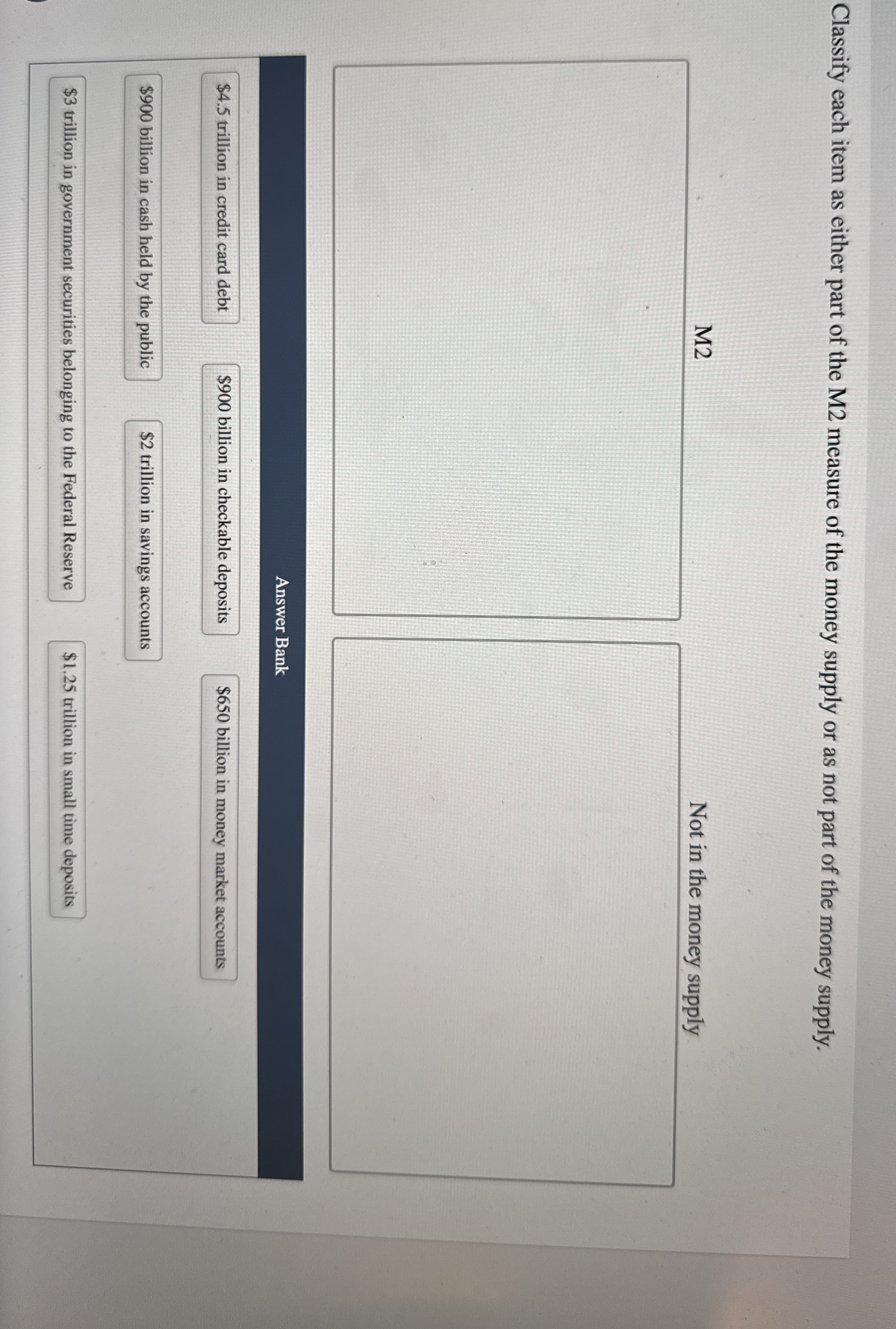 Classify each item as either part of the M 2