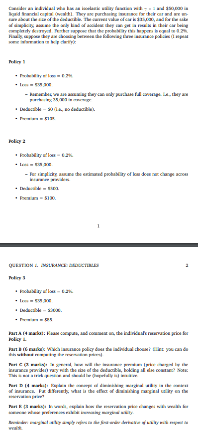 Consider an individual who has an isoelastic