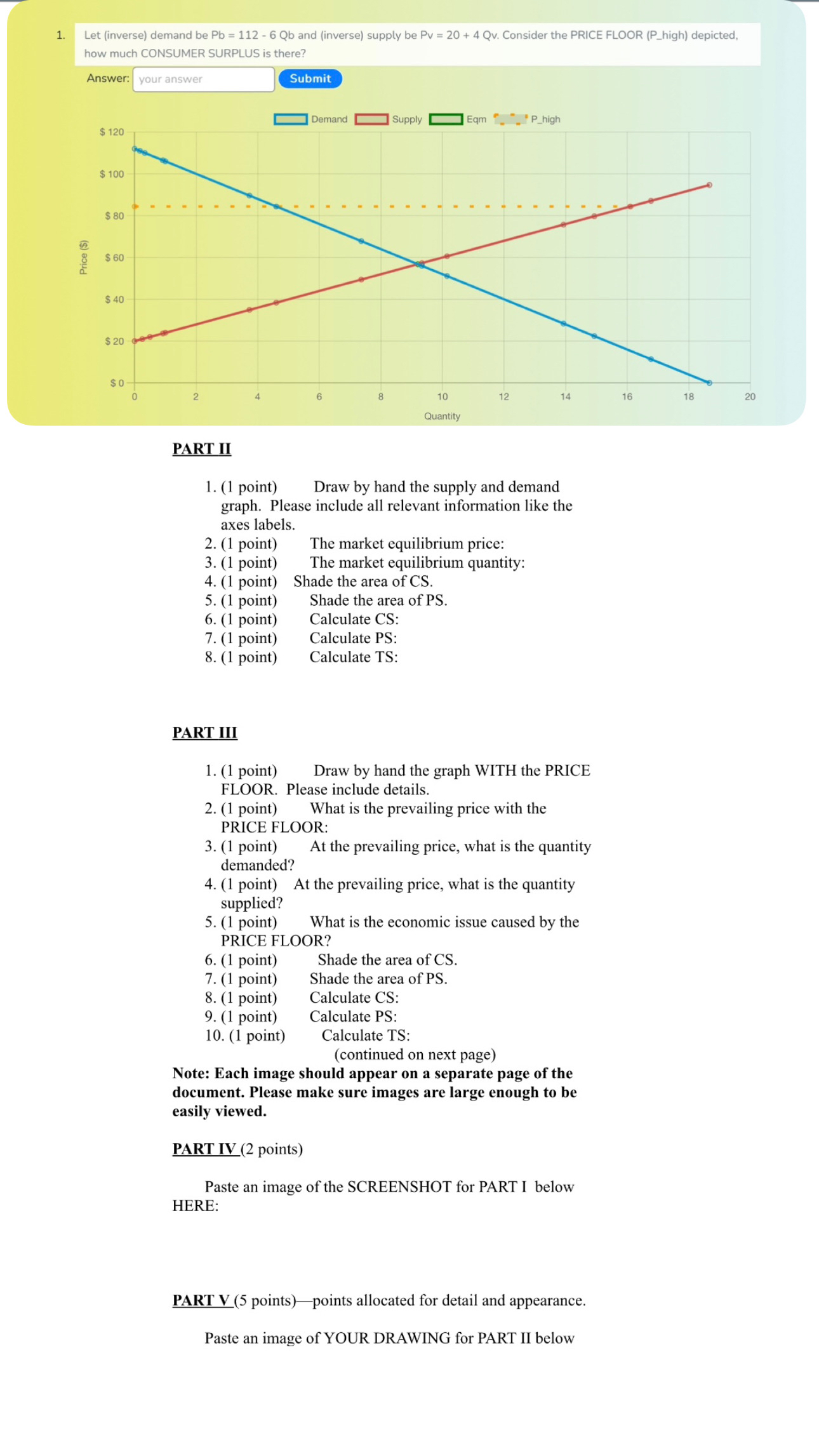 Let ( inverse ) demand be P b = 1 1 2 - 6 Q b and
