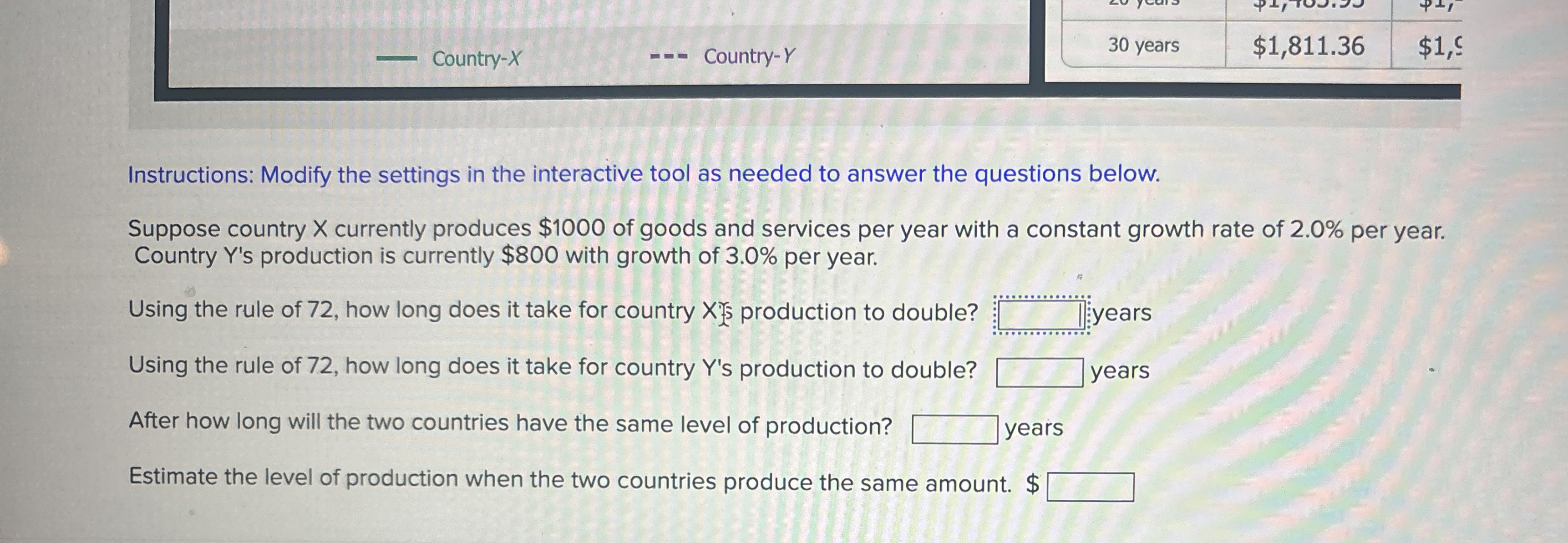 q , Country - X - - - Country - Y 3 0 years $ 1 ,