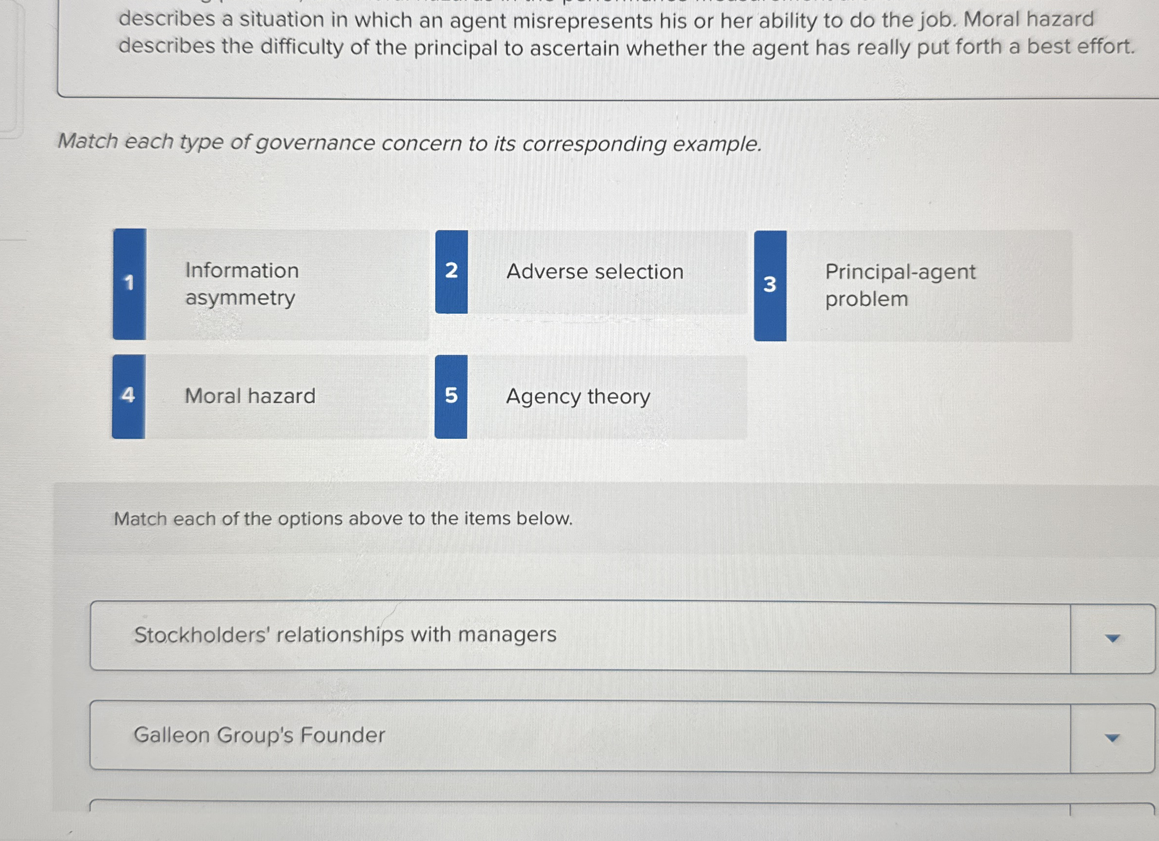 describes a situation in which an agent