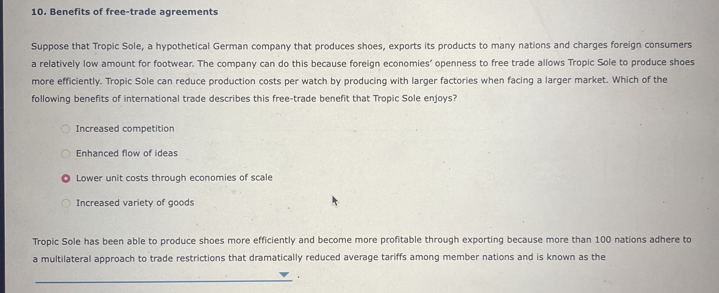 Benefits of free - trade agreements Suppose that