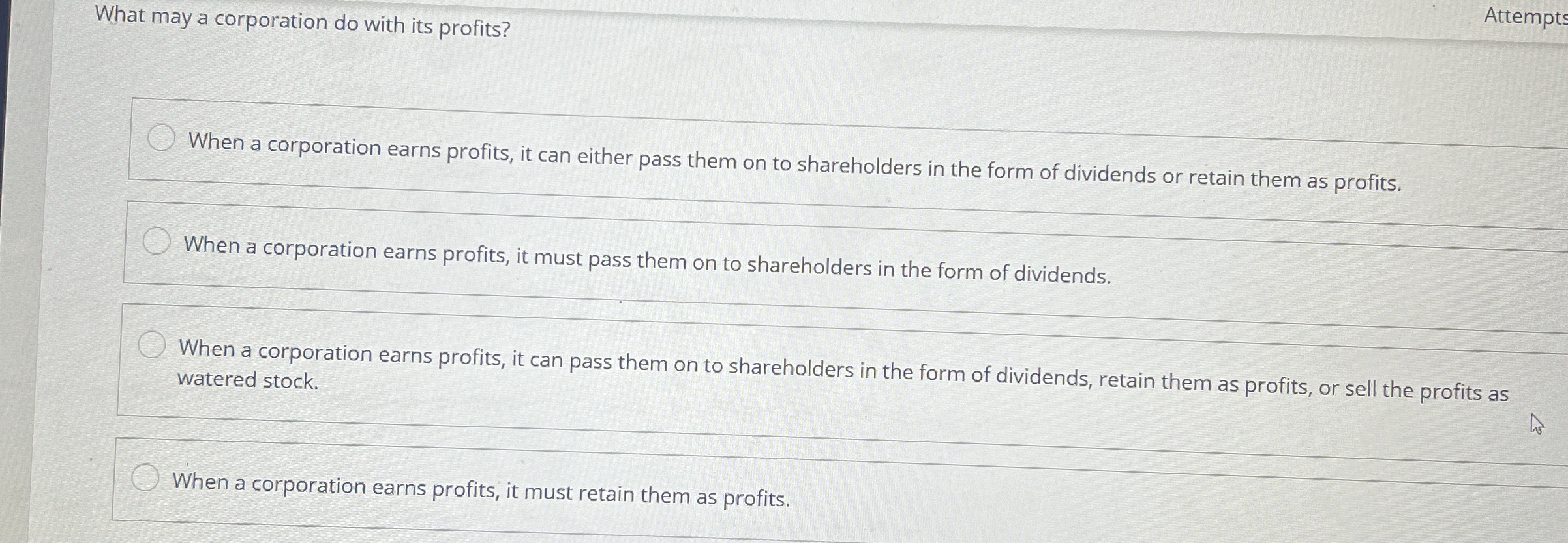 What may a corporation do with its profits?