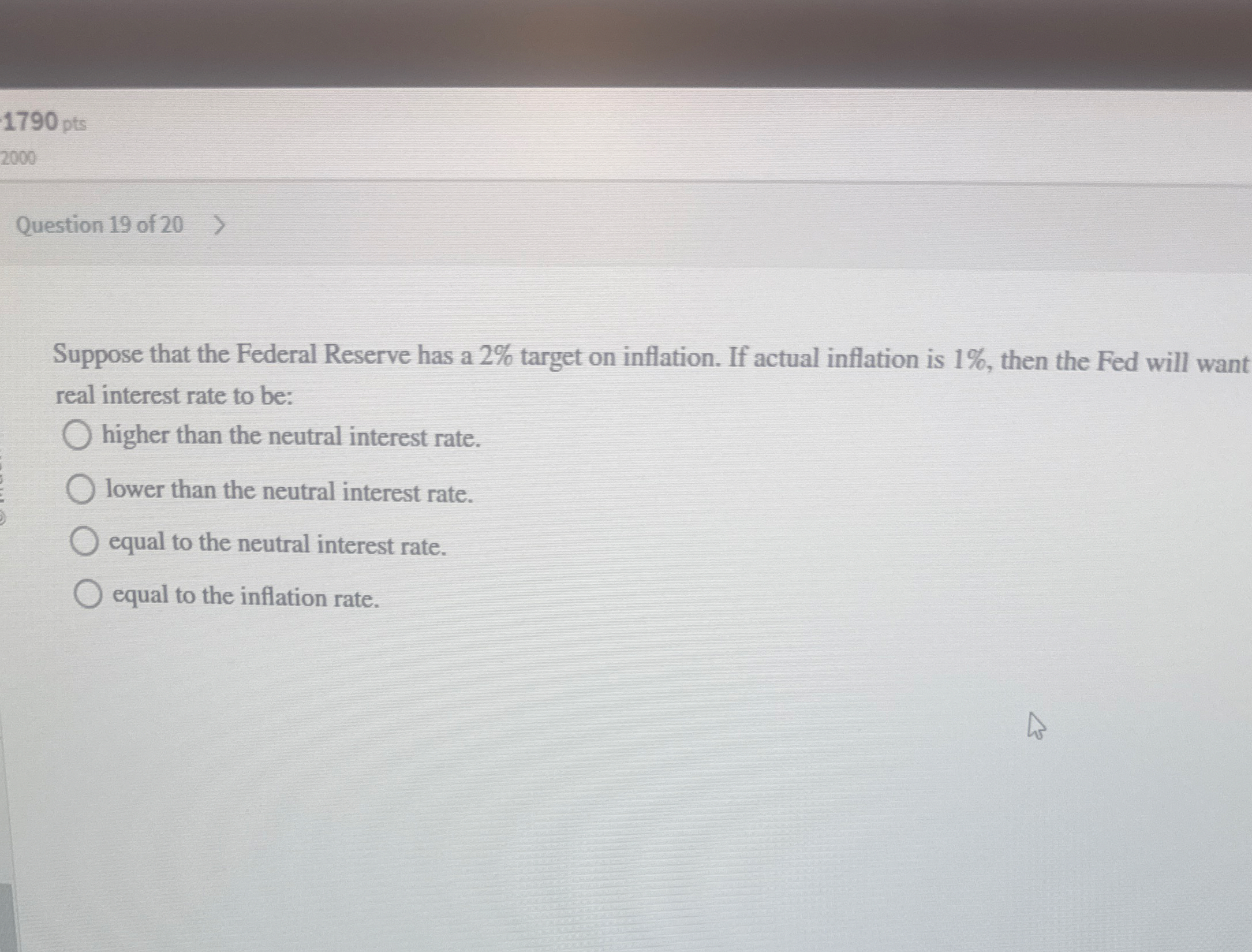 1 7 9 0 pts 2 0 0 0 Question 1 9 of 2 0 Suppose