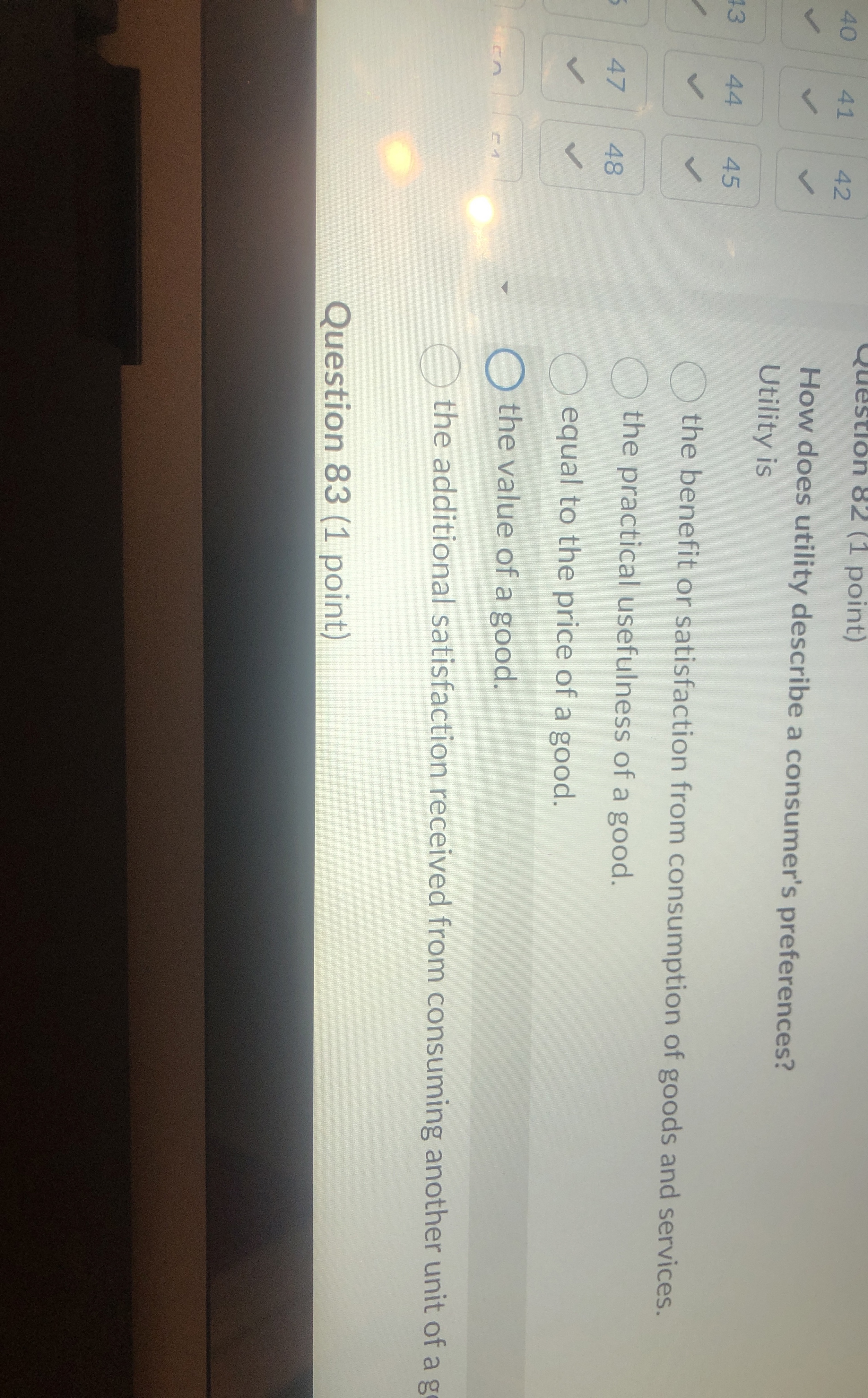 How does utility describe a consumer's