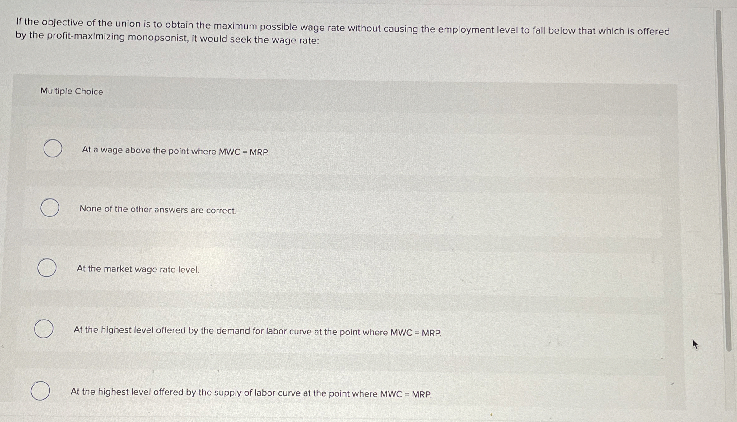 If the objective of the union is to obtain the