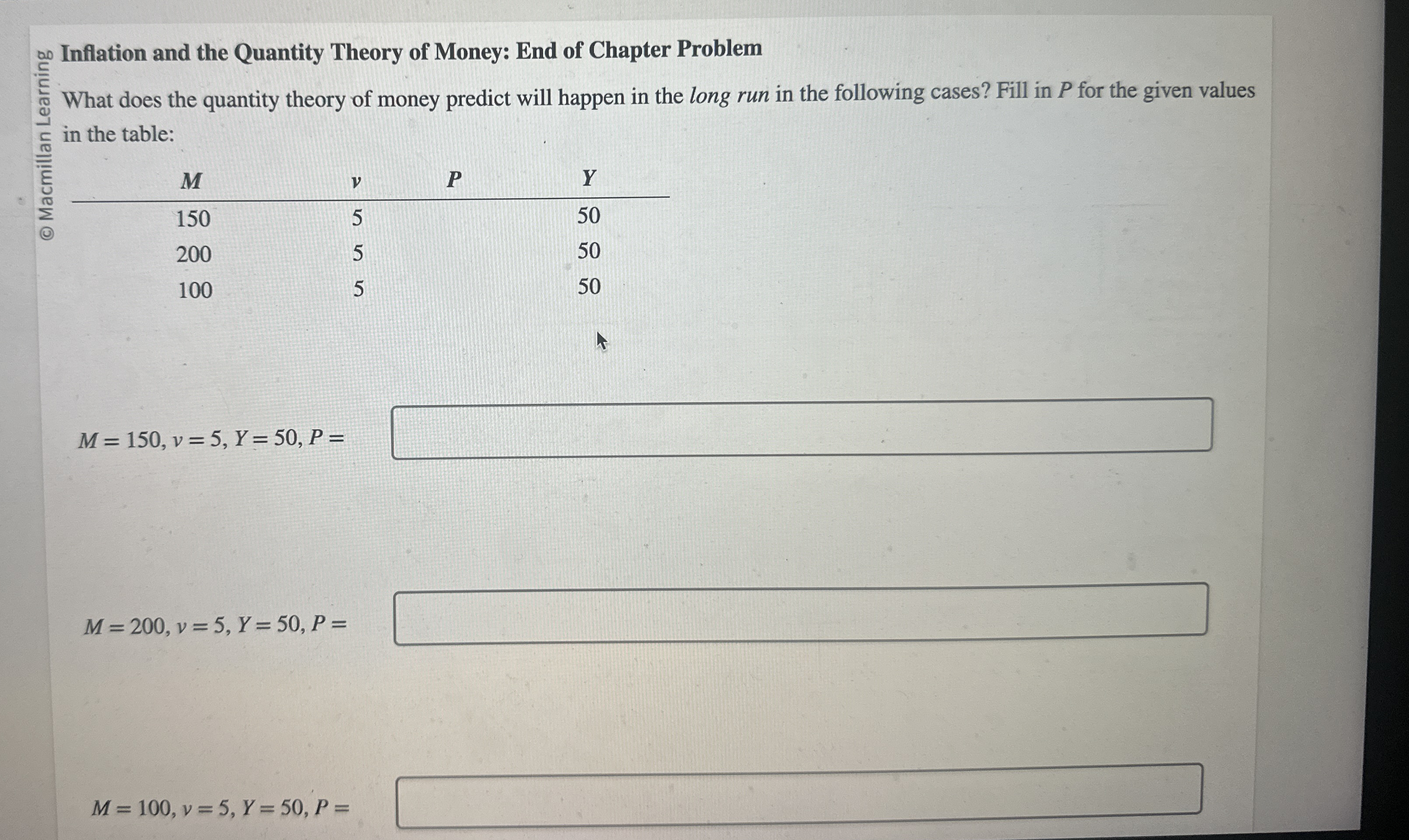 ac Inflation and the Quantity Theory of Money: