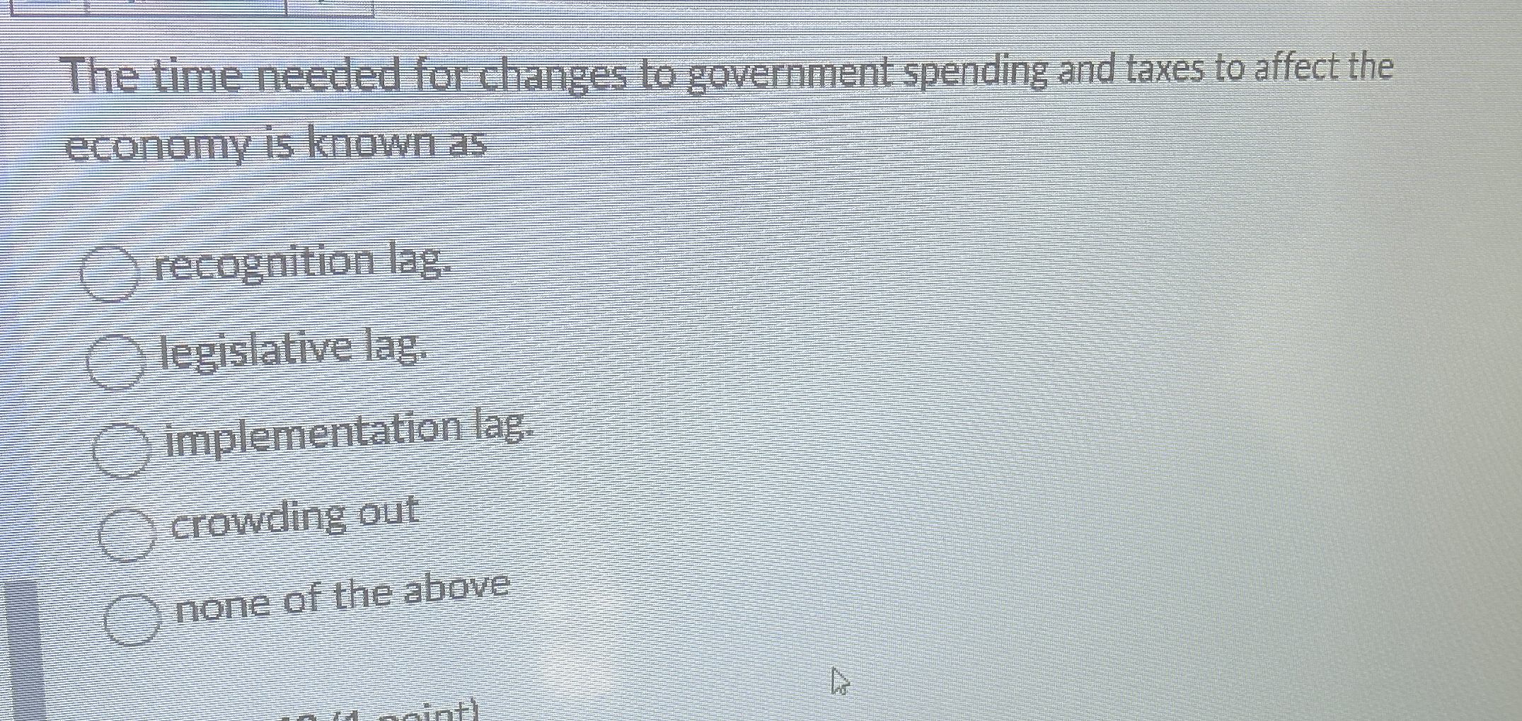 The time needed for changes to government