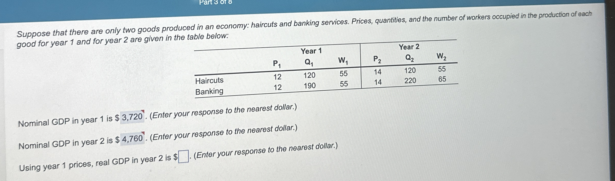 Part 3 or 8 Suppose that there are only two goods