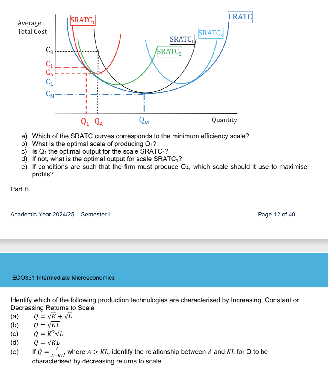 a Q 1 ? c Q 1 the optimal output for the scale