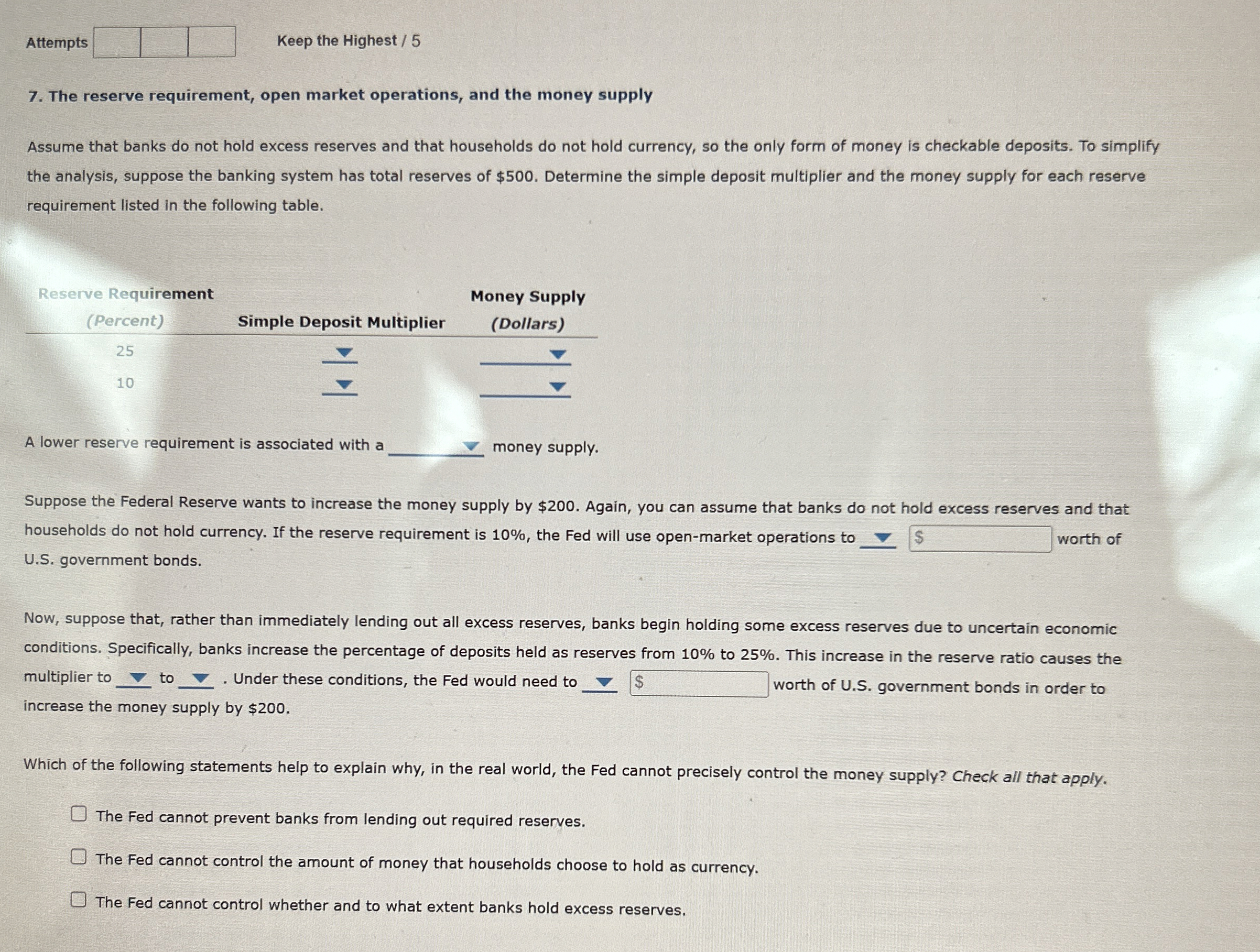 Attempts Keep the Highest / 5 7 . The reserve