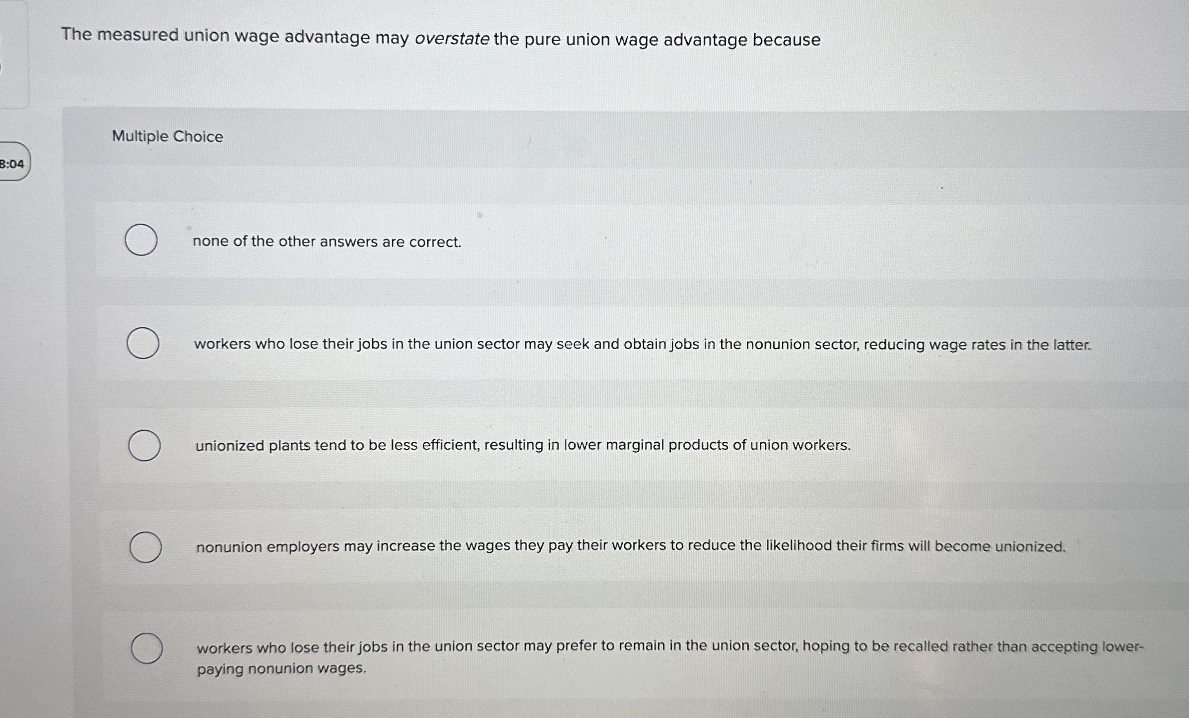 The measured union wage advantage may overstate