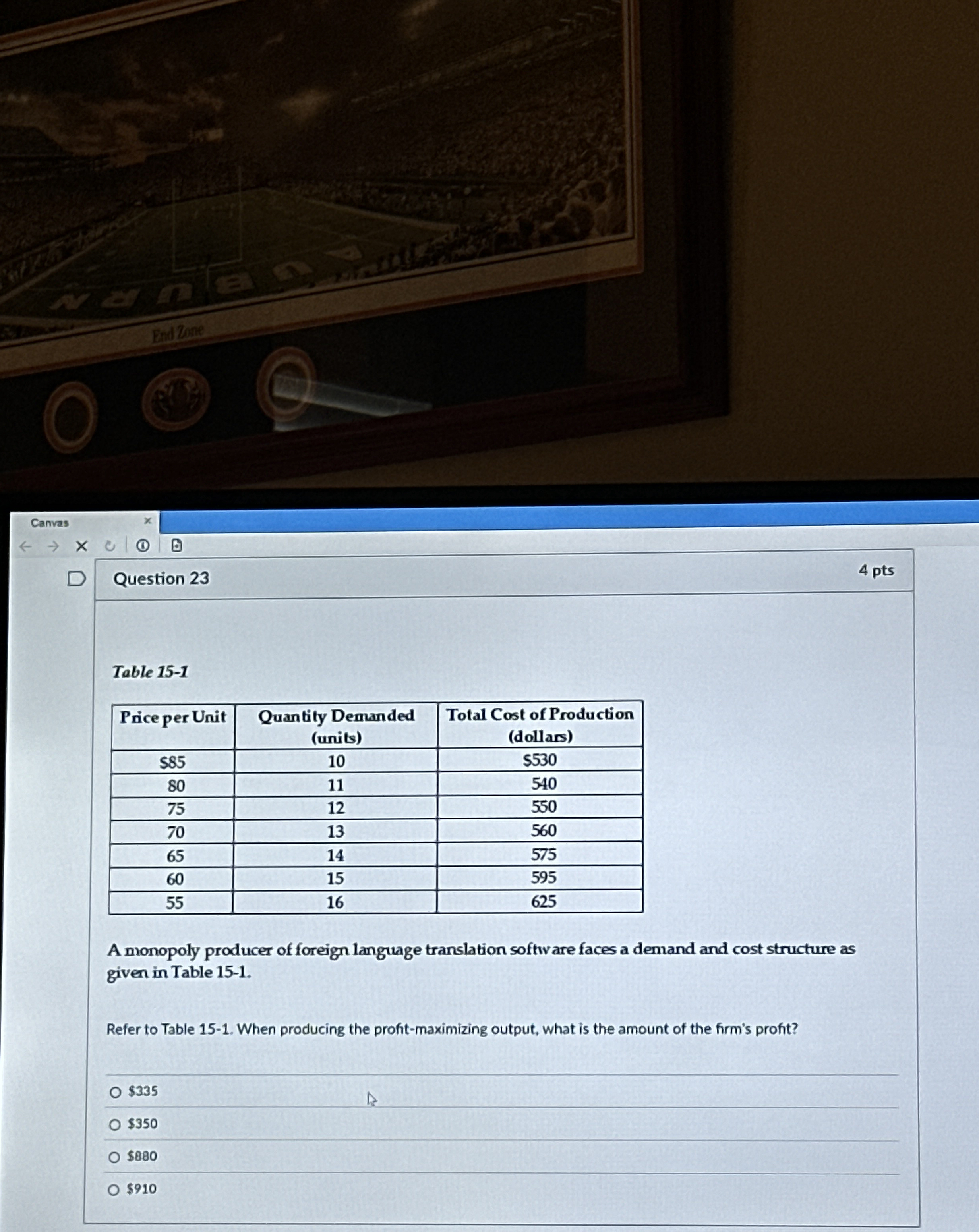 Canves Question 2 3 4 pts Table 1 5 - 1 \ table [
