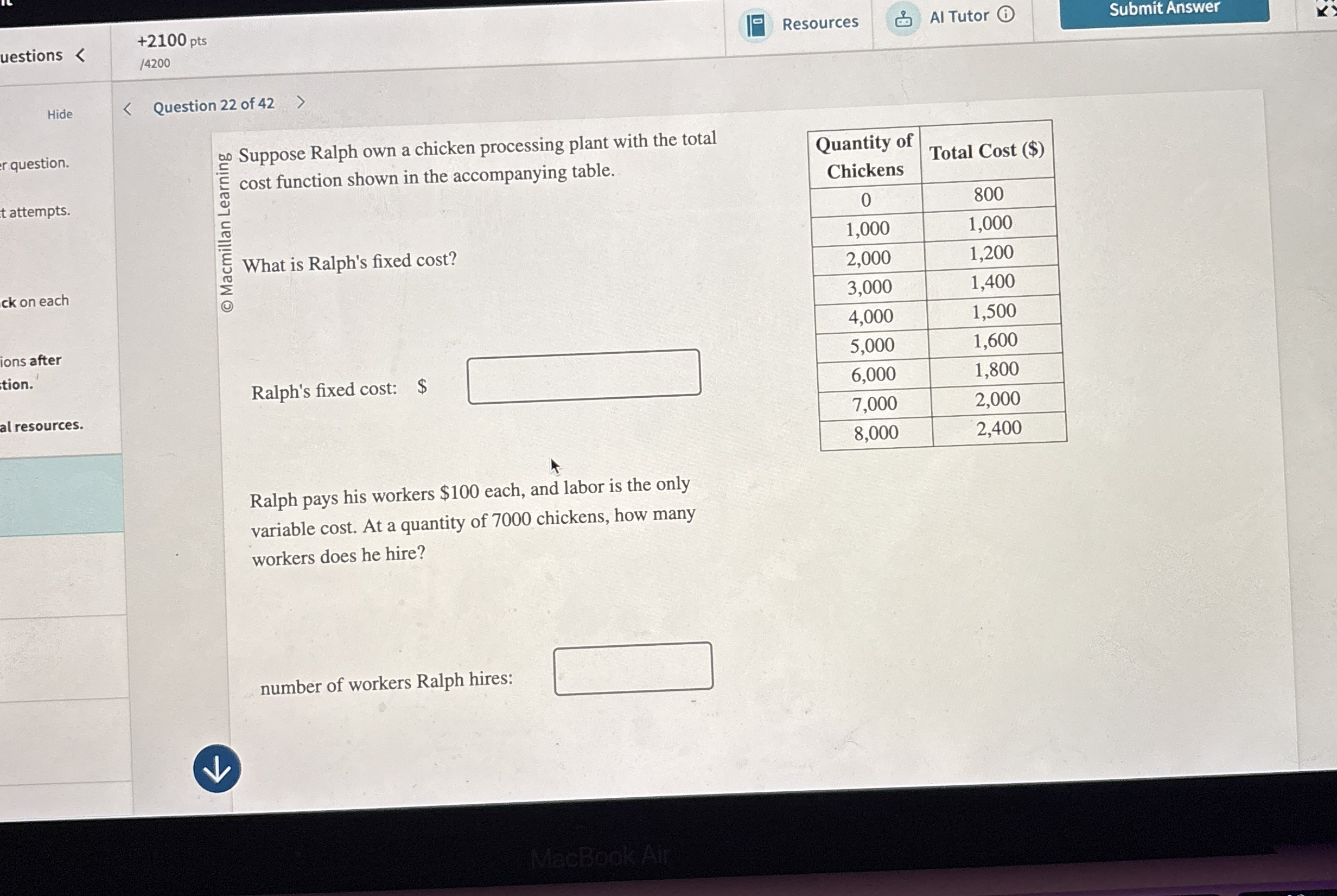 Resources Al Tutor ( i ) Submit Answer uestions 1