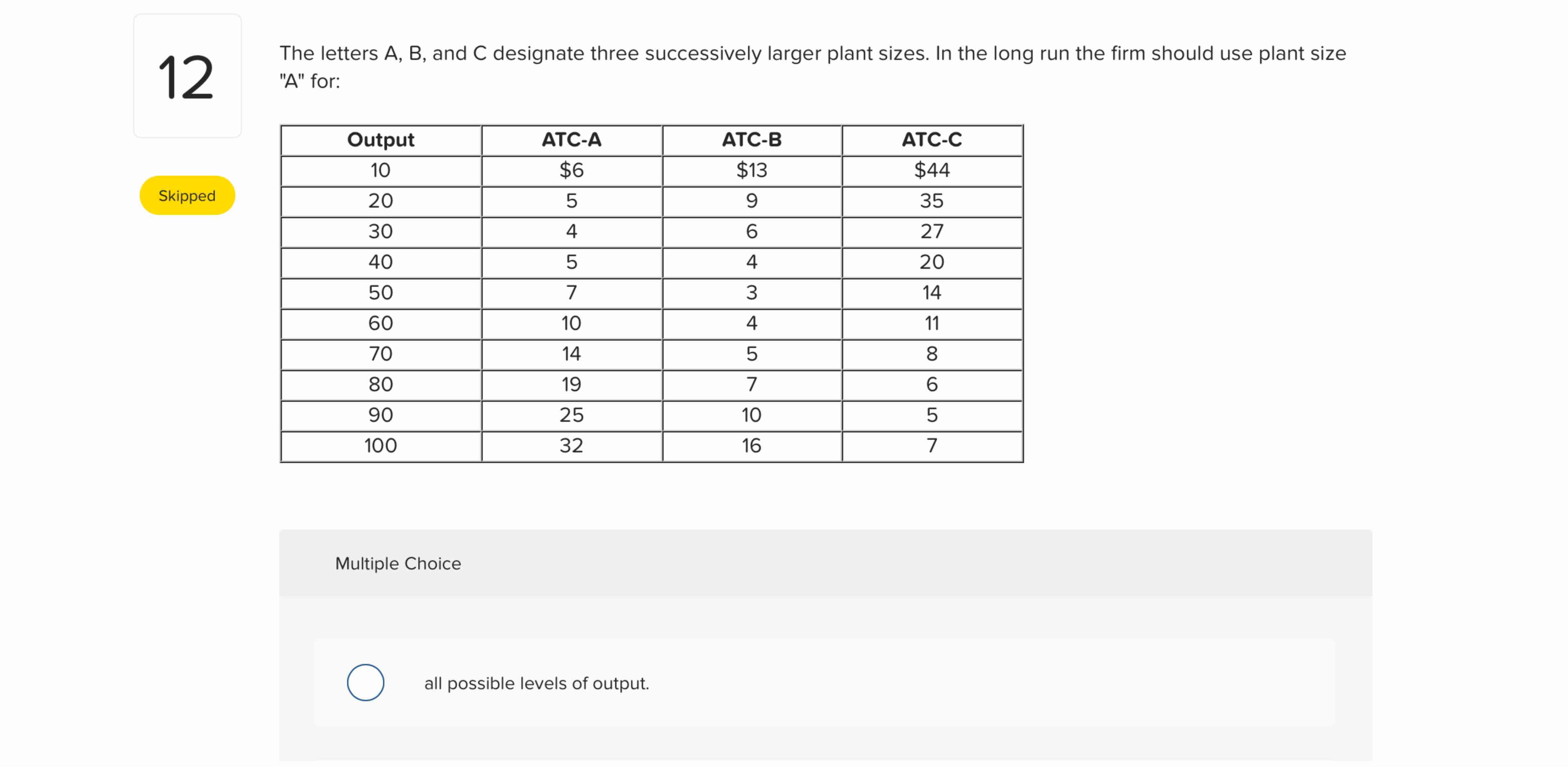 1 2 The letters A , B , and C designate three
