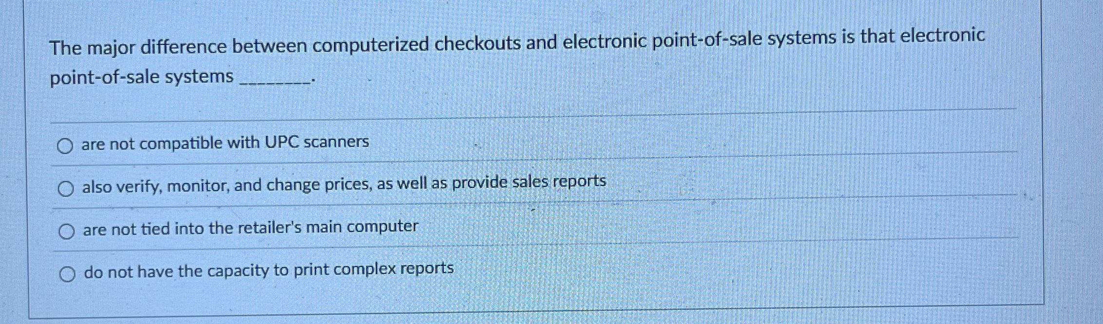 The major difference between computerized