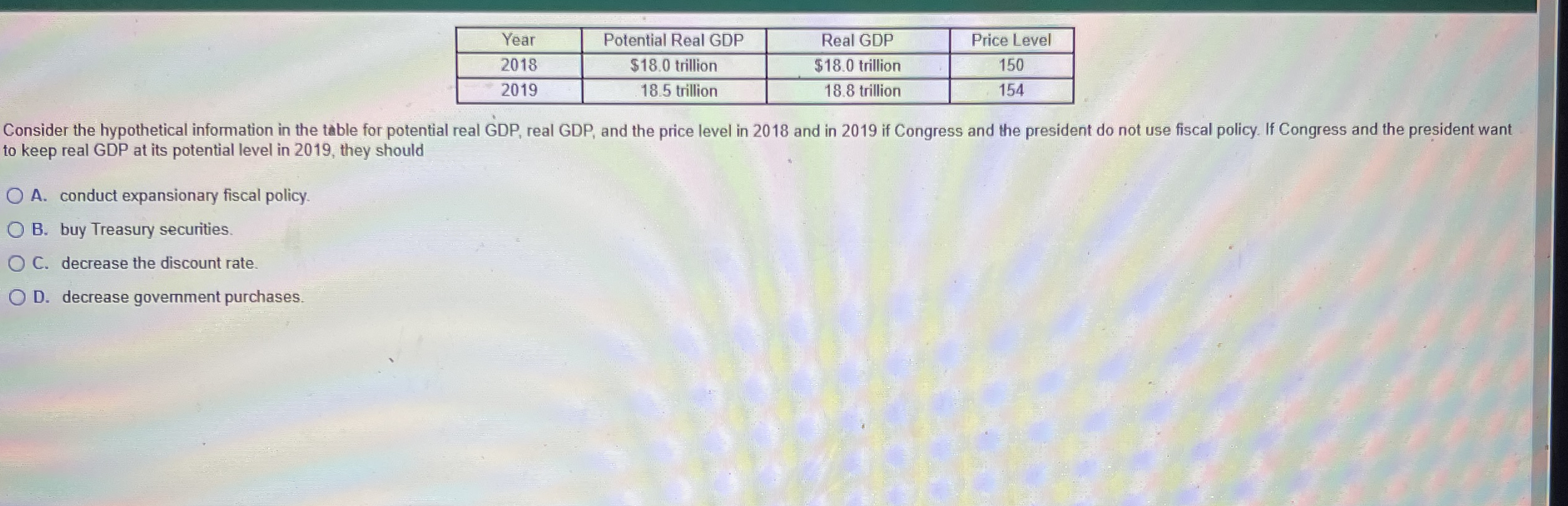 \ table [ [ Year , Potential Real GDP , Real GDP